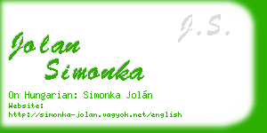 jolan simonka business card